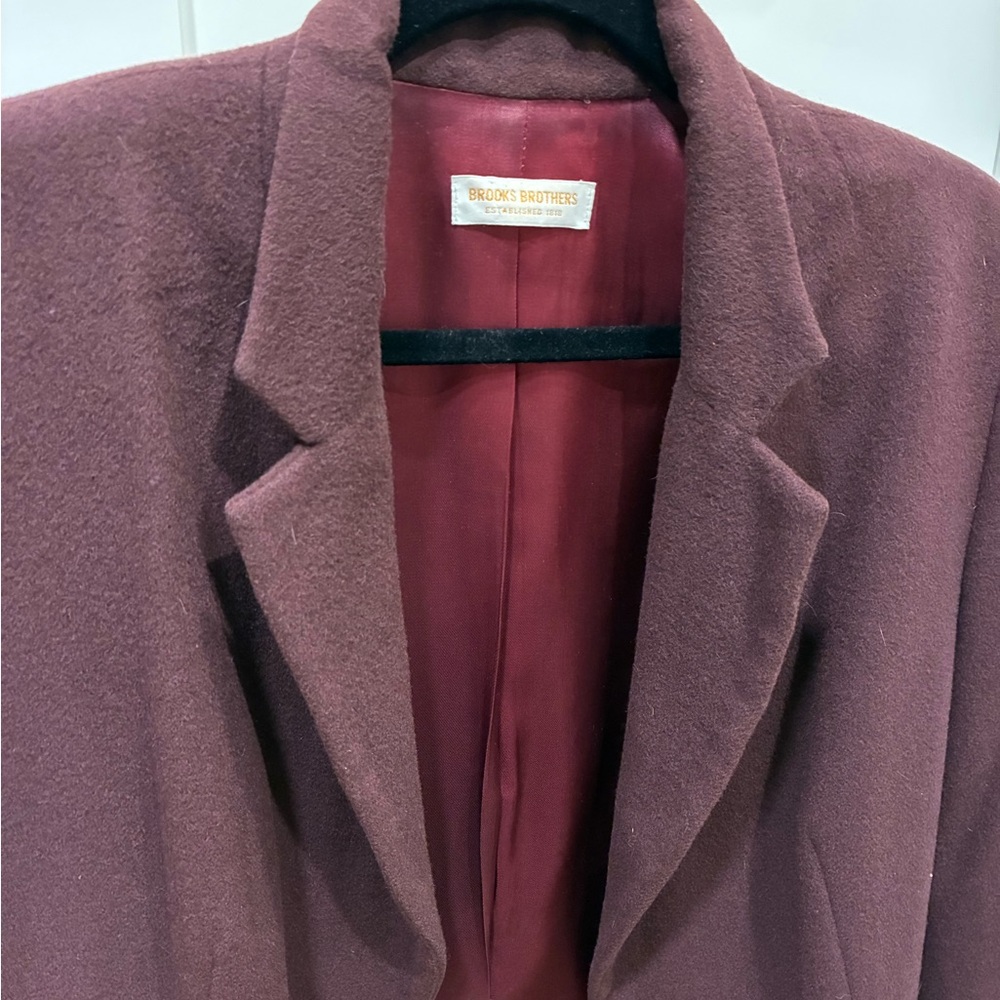 80’s Vintage Brooks Brothers Burgundy Coat 100% Camel Hair